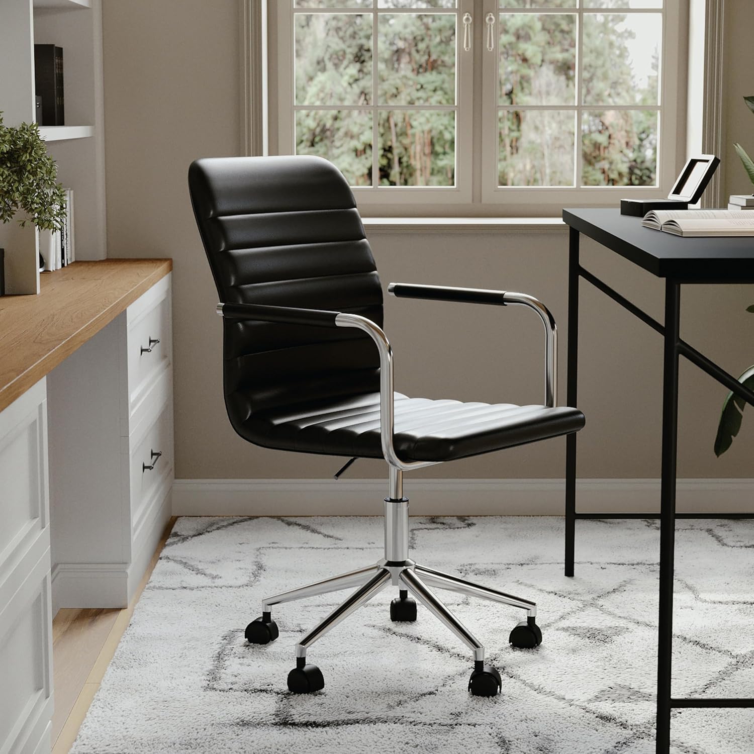 Martha Stewart Taytum - Silla giratoria con reposabrazos para oficina en casa...