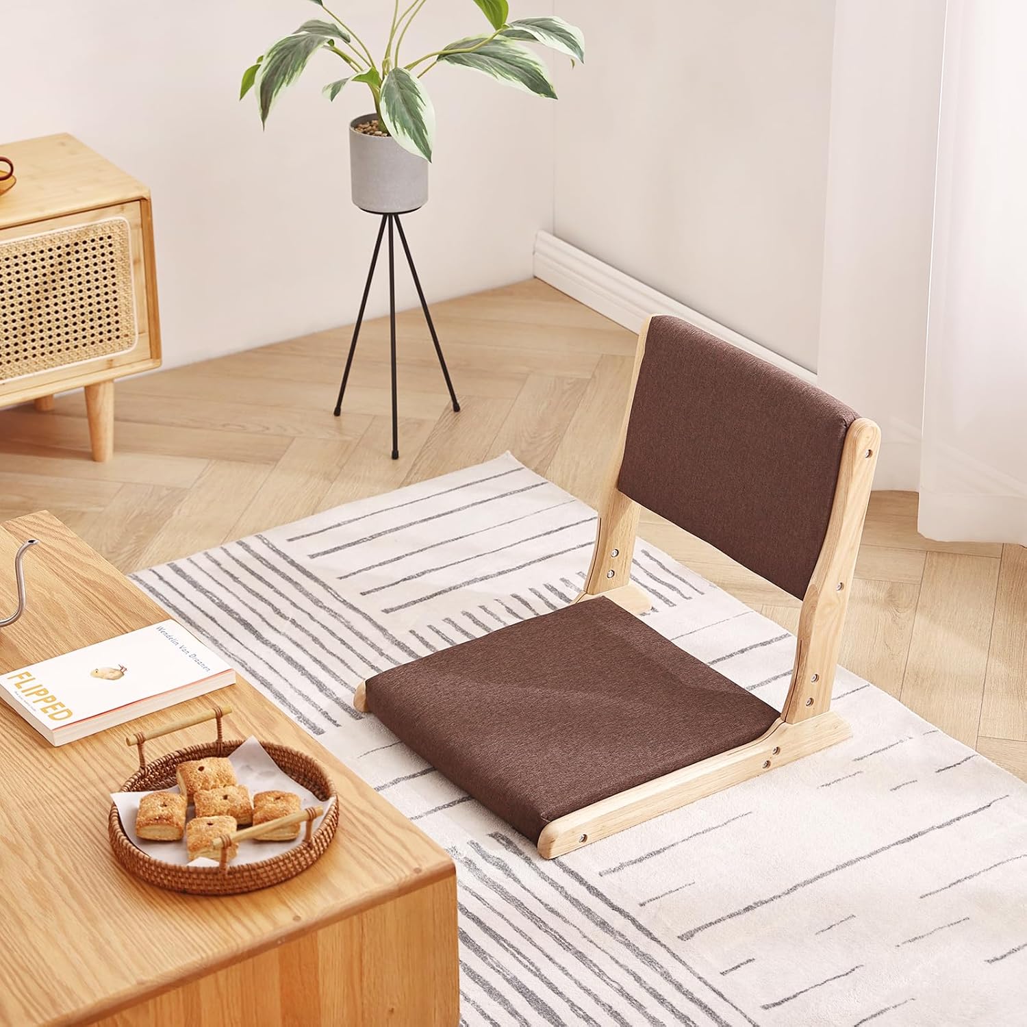 Muebles decorativos de silla Tatami, silla plegable de meditación, asiento de...