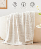 EXQ Home Manta de forro polar para sofá o cama, manta decorativa jacquard con...