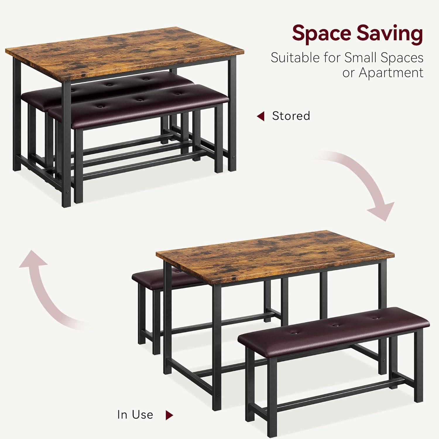 Juego de mesa de comedor para 4, juego de mesa de cocina para 4 personas con