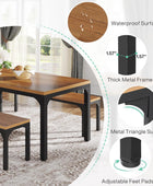 Tribeigns Juego de mesa de comedor para 6 personas, mesa de cocina rectangular