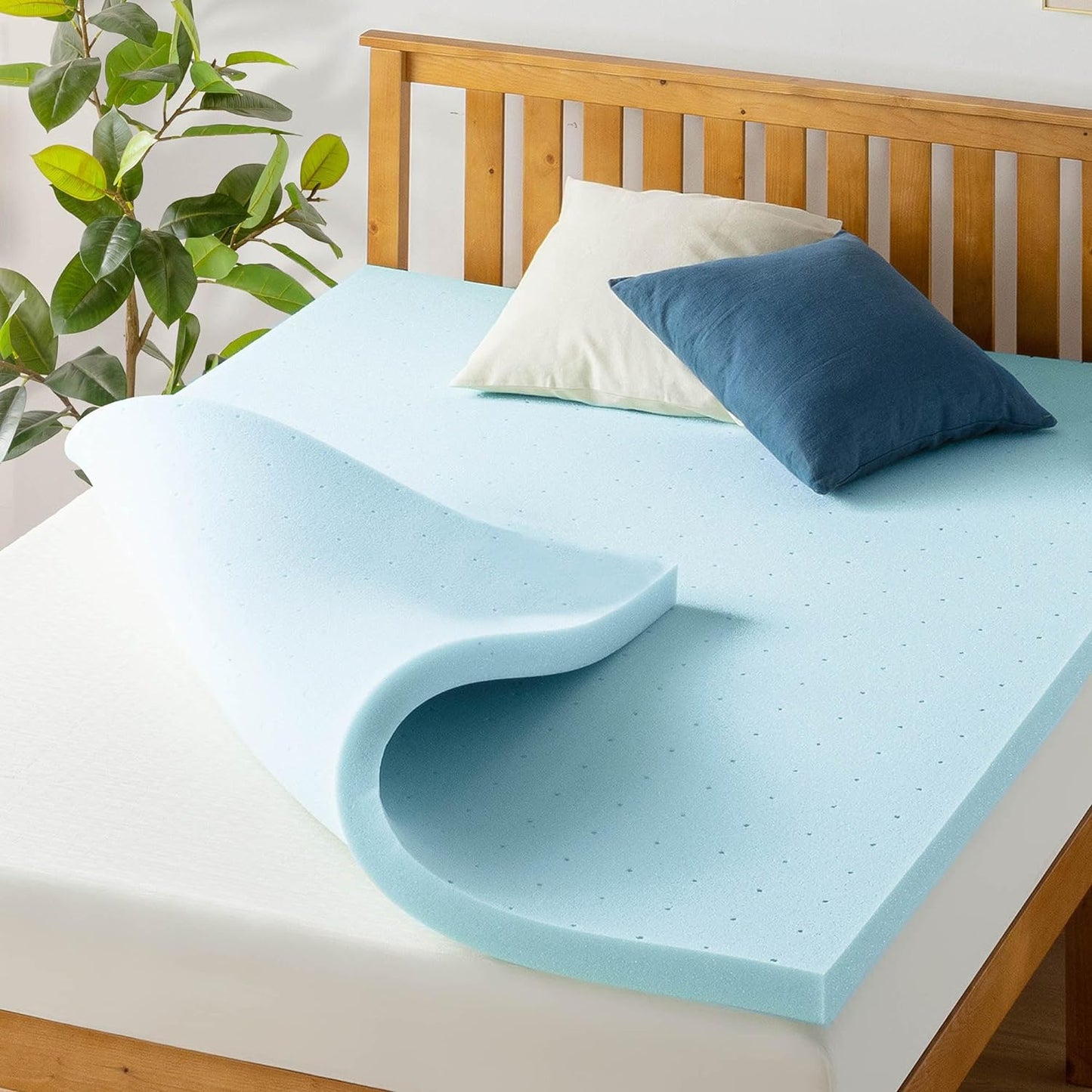 Best Price Mattress - Sobrecolchón de espuma viscoelástica ventilada de 1.5...