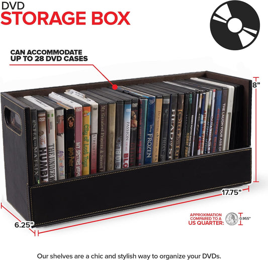 Stock caja de almacenamiento y organizador para DVD color chocolate, para