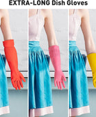 2 pares de guantes de goma de limpieza, forro polar, guantes de látex para