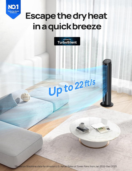 Dreo Ventiladores de torre que soplan aire frío, enfriador de aire evaporativo...