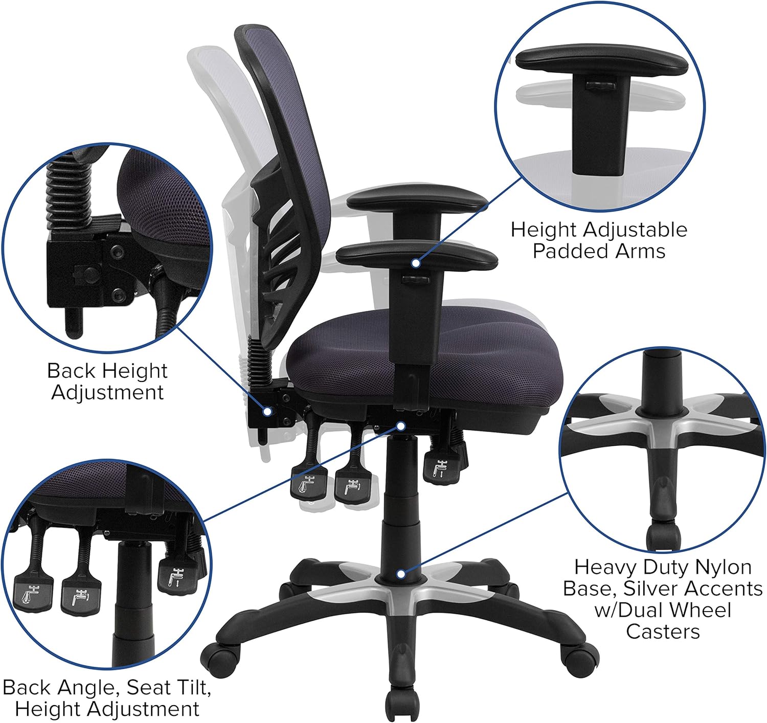 Flash Furniture Nicholas - Silla de oficina ejecutiva, ergonómica y giratoria,...