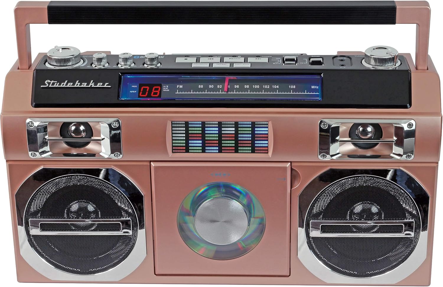 Studebaker SB2145RG 80's Retro Street Bluetooth Boombox con radio FM,...