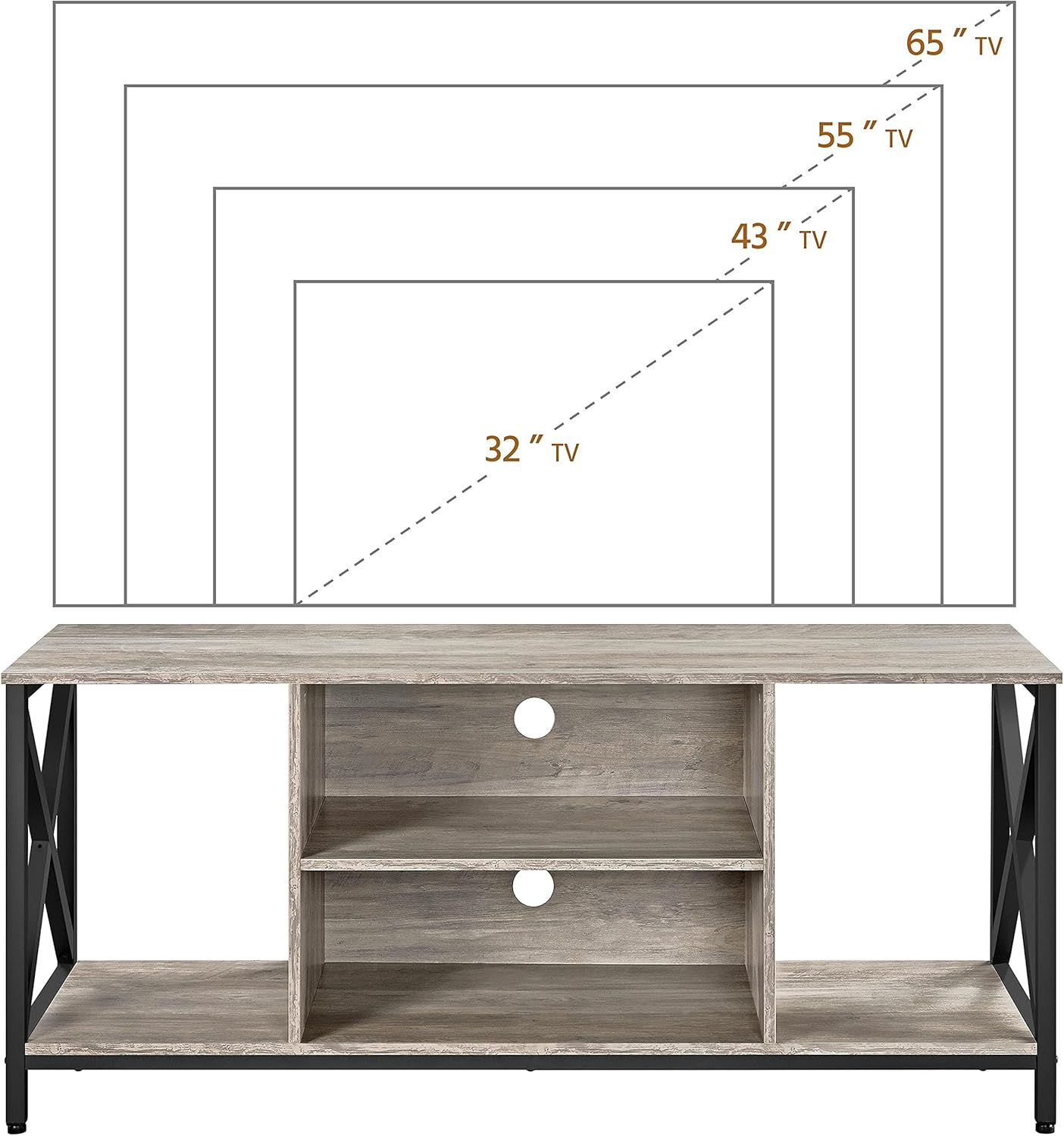 Yaheetech Soporte de TV para TV de 65 pulgadas, soporte de TV de madera para...
