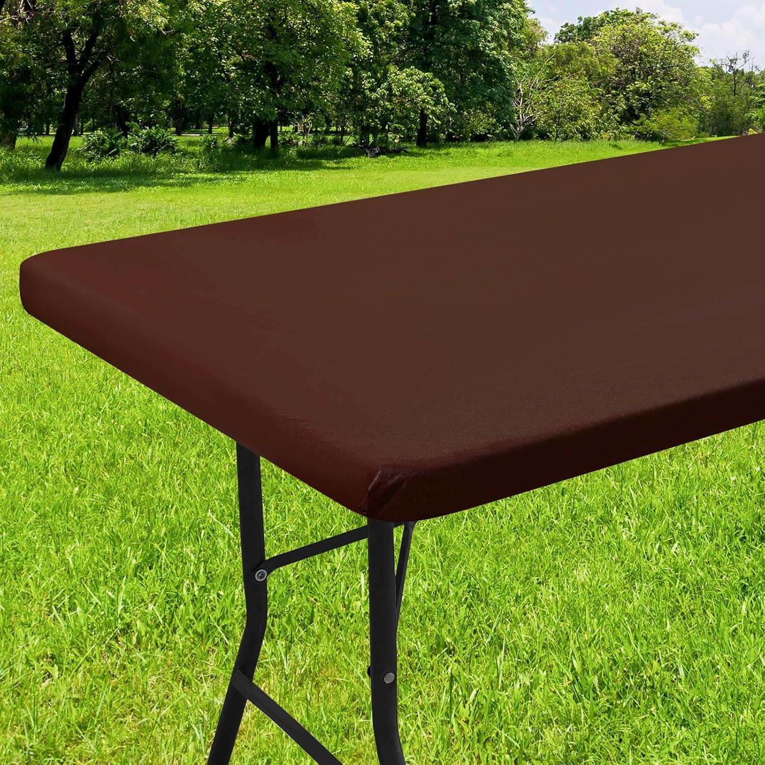 Smiry Mantel rectangular, mantel de vinilo elástico ajustable con parte trasera...