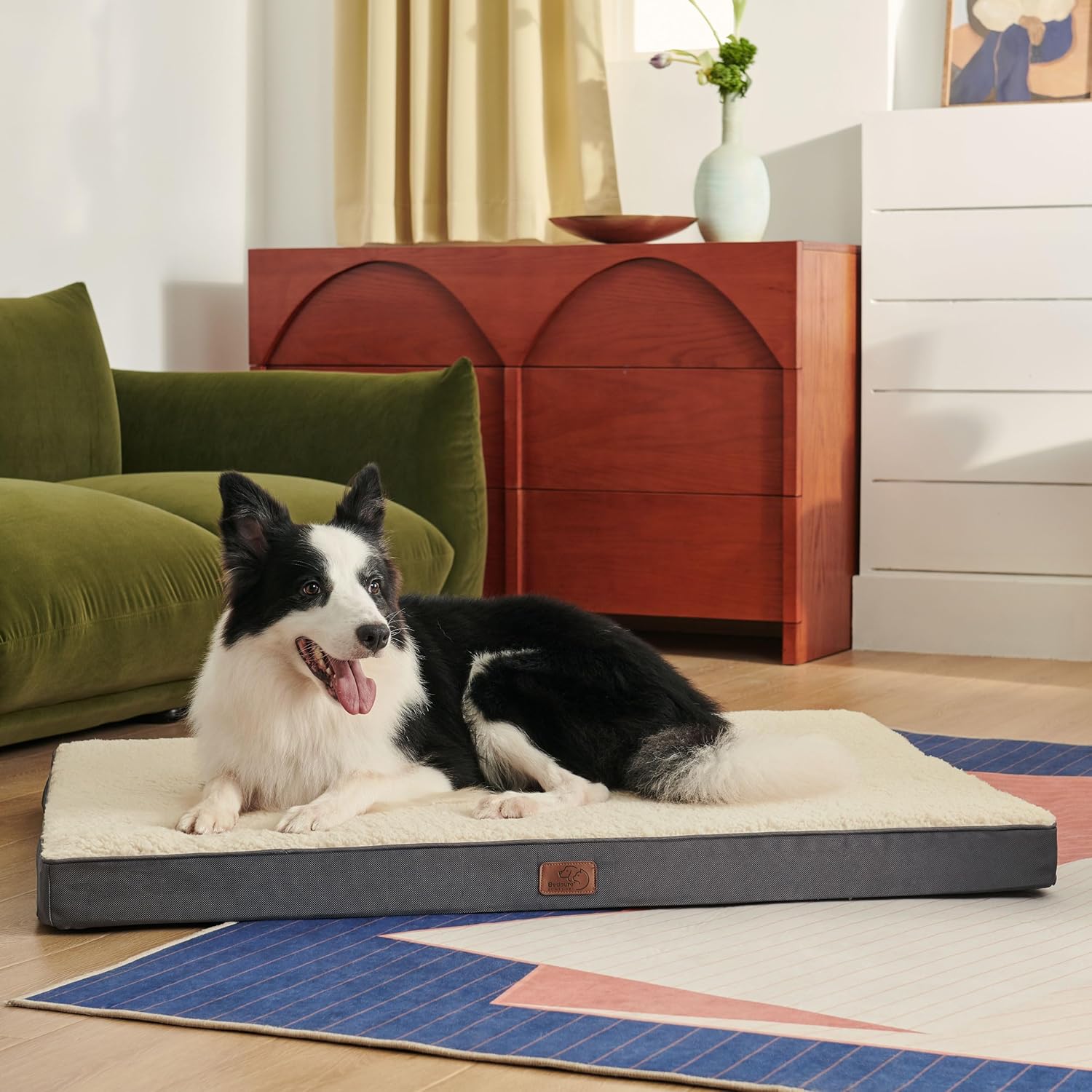 Bedsure - Cama ortopédica grande de espuma para perrosgatos pequeños, medianos,...