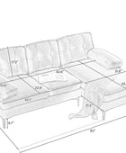 Juego de sofás modulares modernos de 83 pulgadas, sofás tapizados en forma de L...