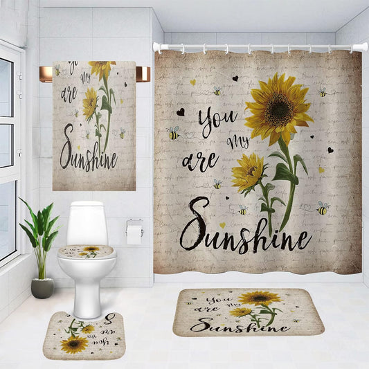 Juego de cortinas de ducha de baño, 5 piezas, cortina de baño de tela...