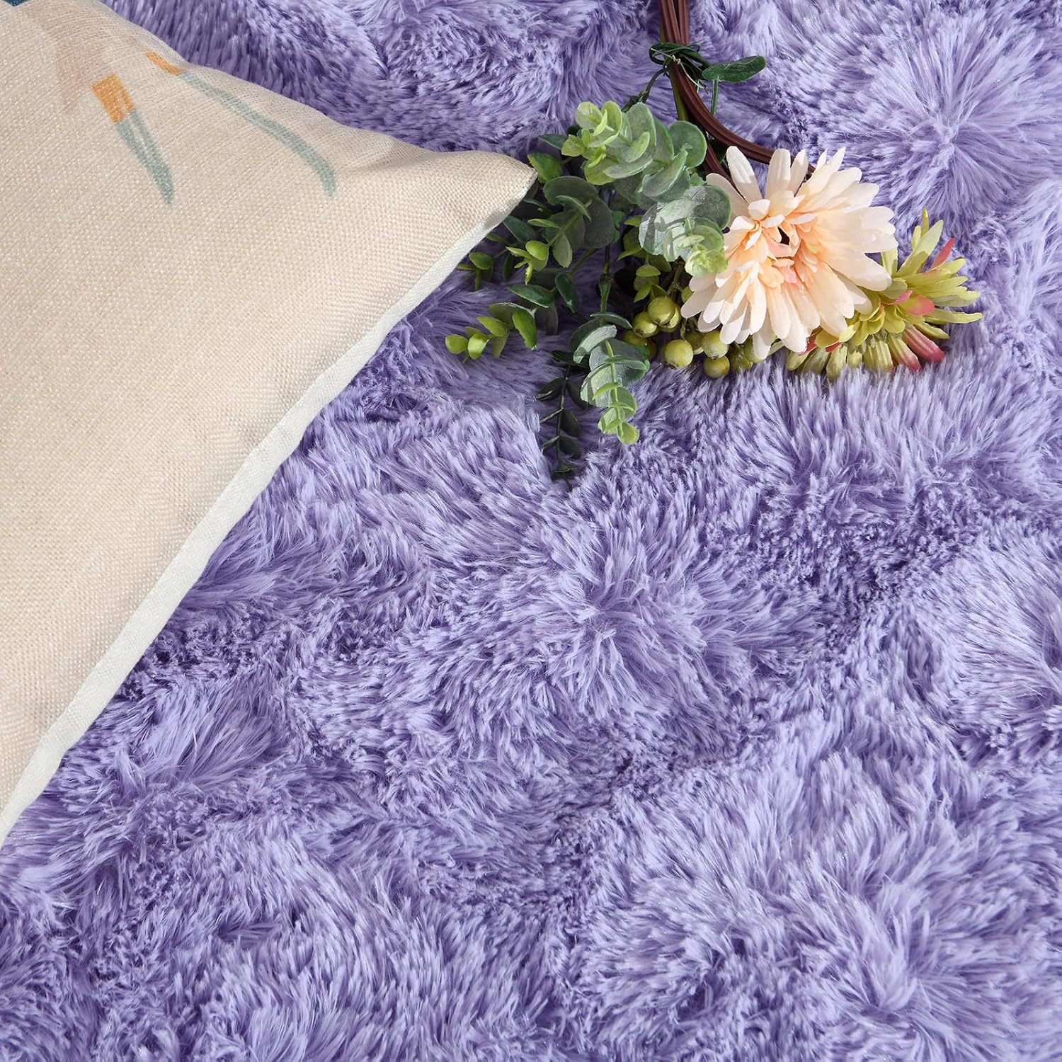 DweIke - Tapete de pelo largo y suave para sala, habitación, guardería...