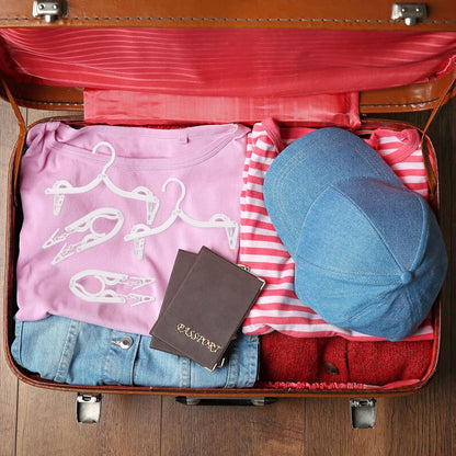 Perchas plegables de viaje plegables con clips, perchas plegables para ropa,