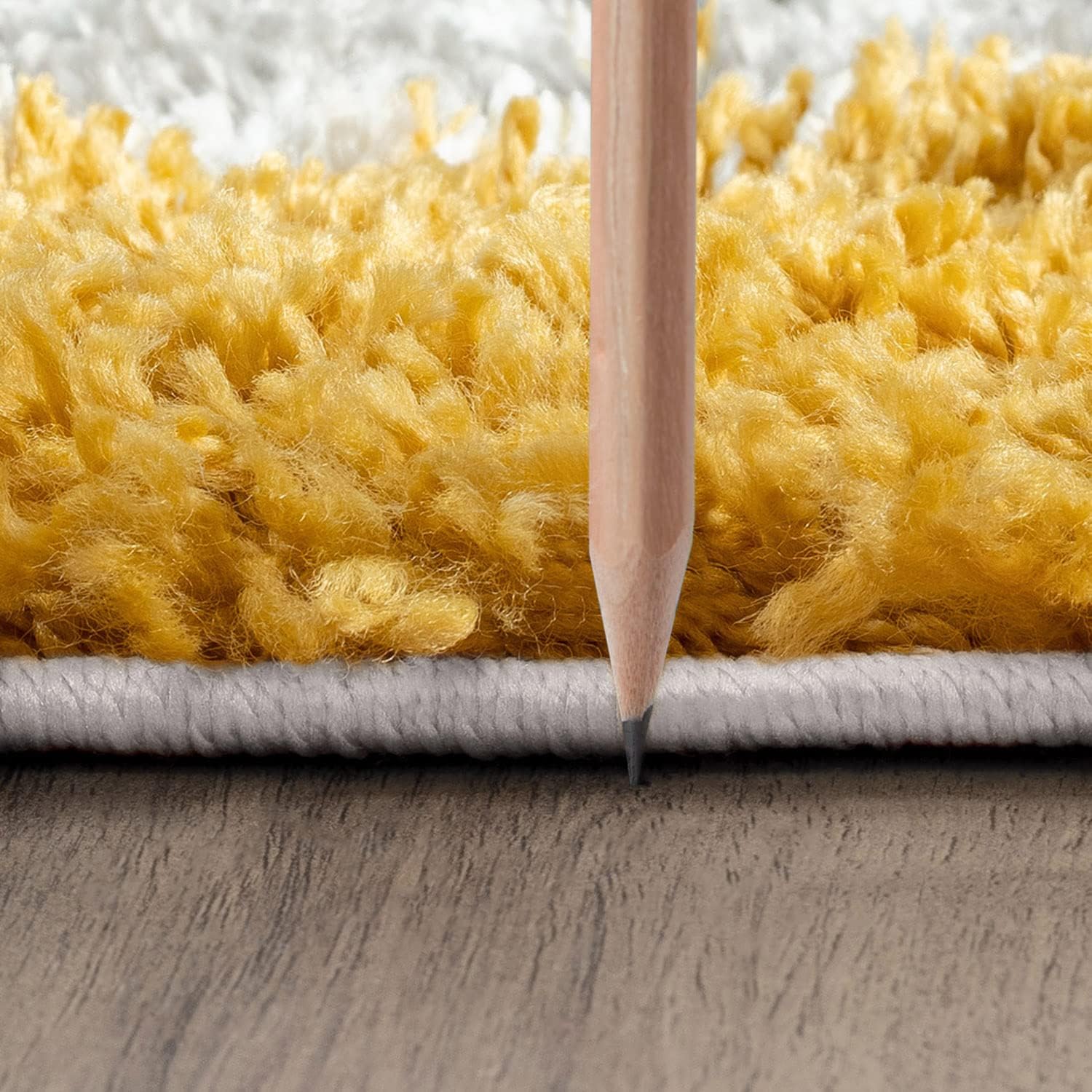 Alfombra dorada Easy Clean Shag de 5 x 7 pies, alfombra de área moderna de 5 x...
