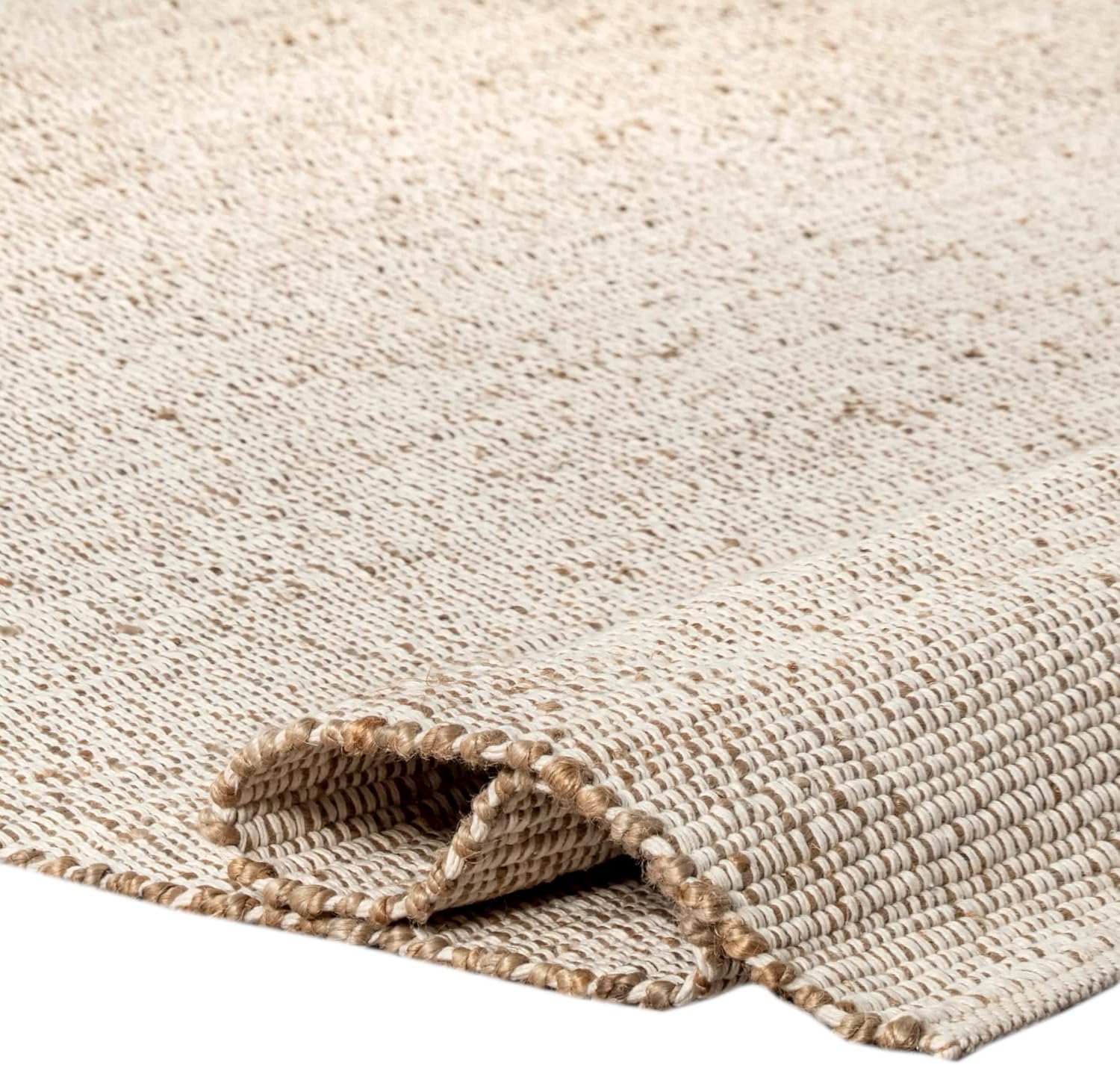 S & L Homes Alfombra de algodón de yute tejida a mano natural para sala de...