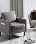 STHOUYN Cómoda silla decorativa pequeña de tela con brazo, para sala de estar,...