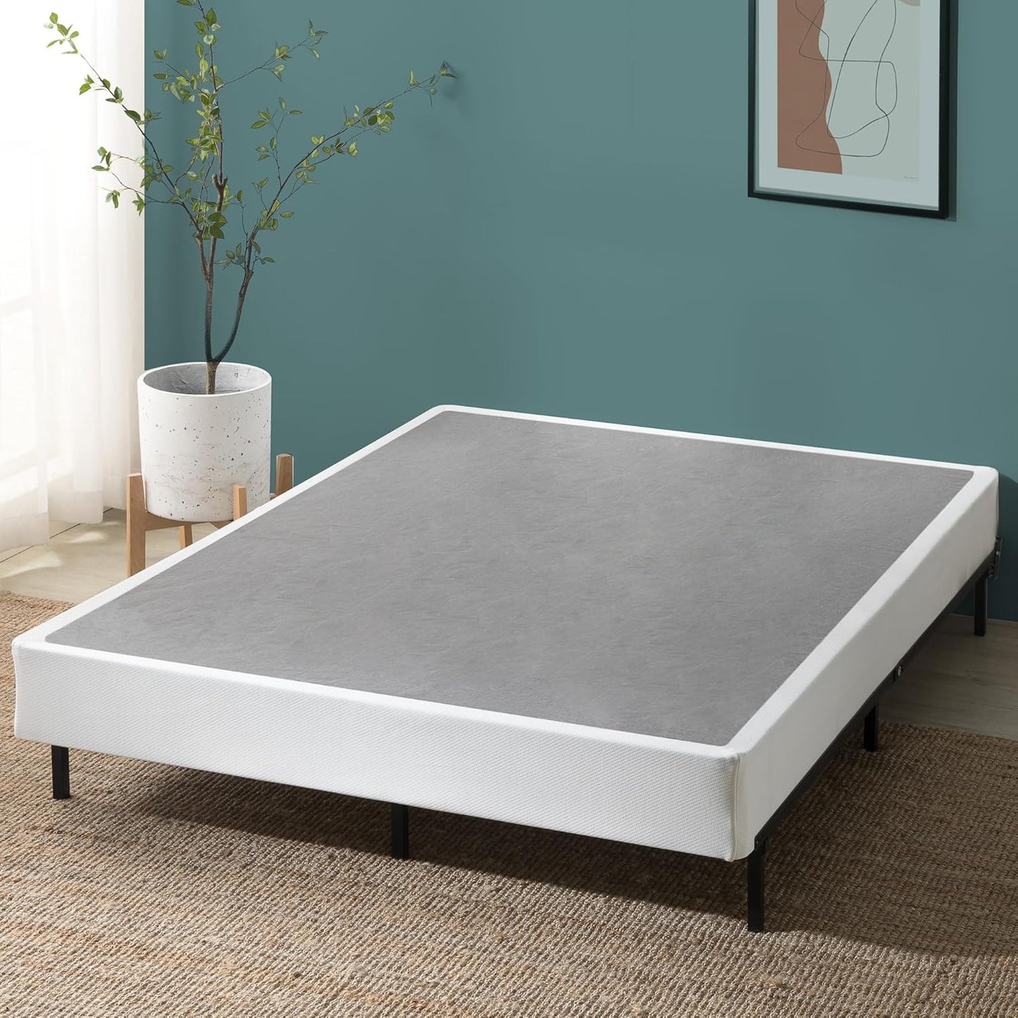 Somier base de colchón plegable Sleep Master BiFold, Acero, Blanco