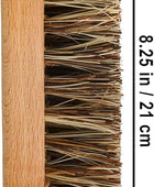 Cepillo de fibra de unión en forma de S con mango de madera de haya engrasada,