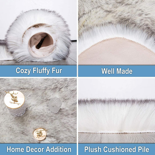 Carvapet - Alfombra de piel de oveja sintética para funda para sofá, silla,...