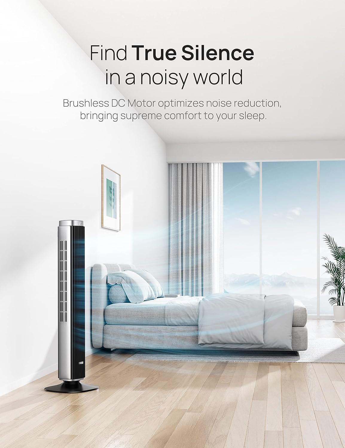 Dreo Ventilador de torre de 42 pulgadas para dormitorio, ventiladores...