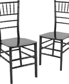 Paquete de 2 sillas Chiavari apilables de resina negra de la serie HERCULES