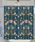 William Morris - Cortina de ducha, diseño de flores vintage en acuarela, juego...