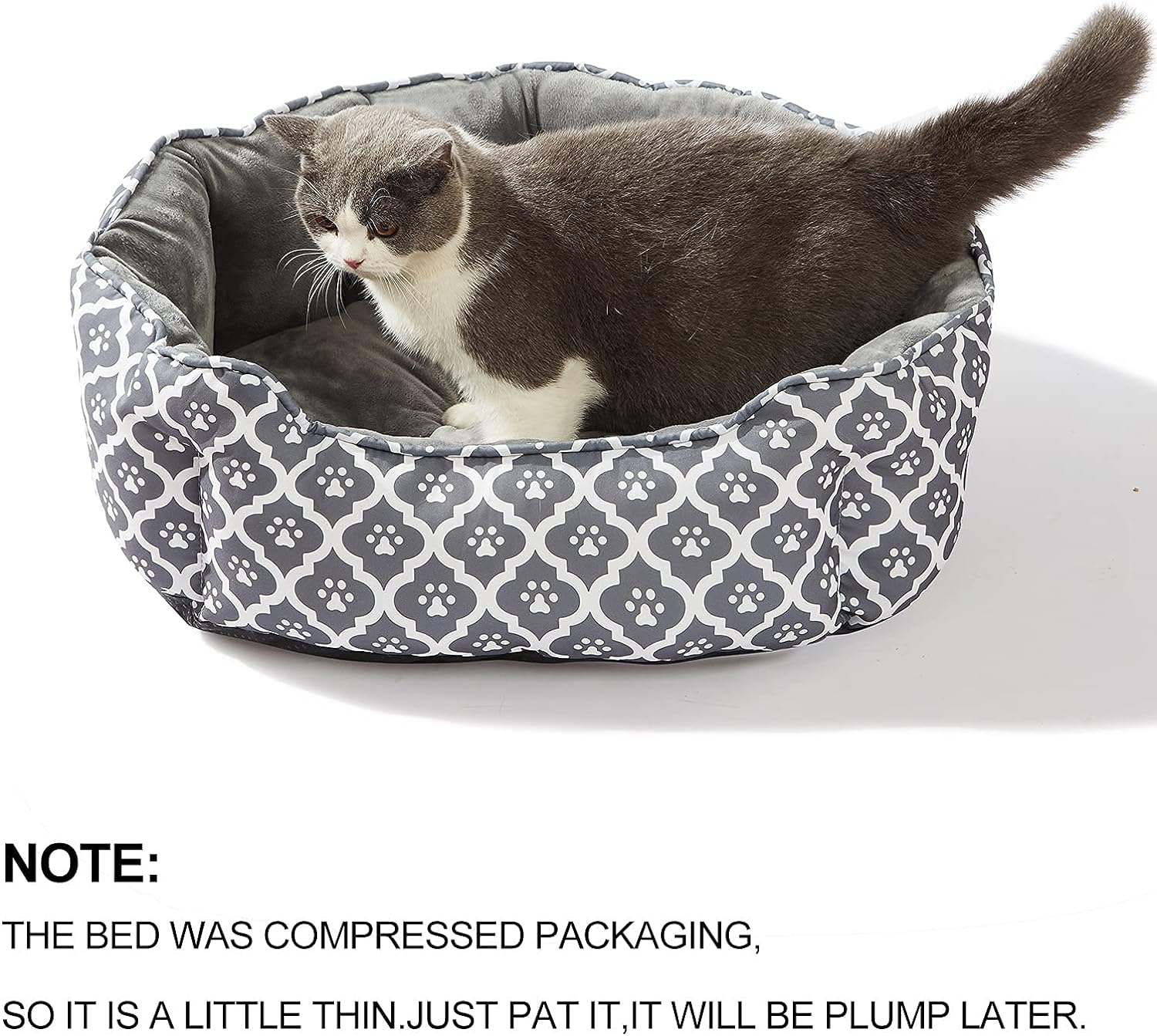 LUCKITTY Cama para gatos, terciopelo suave y cojín Oxford impermeable de dos...