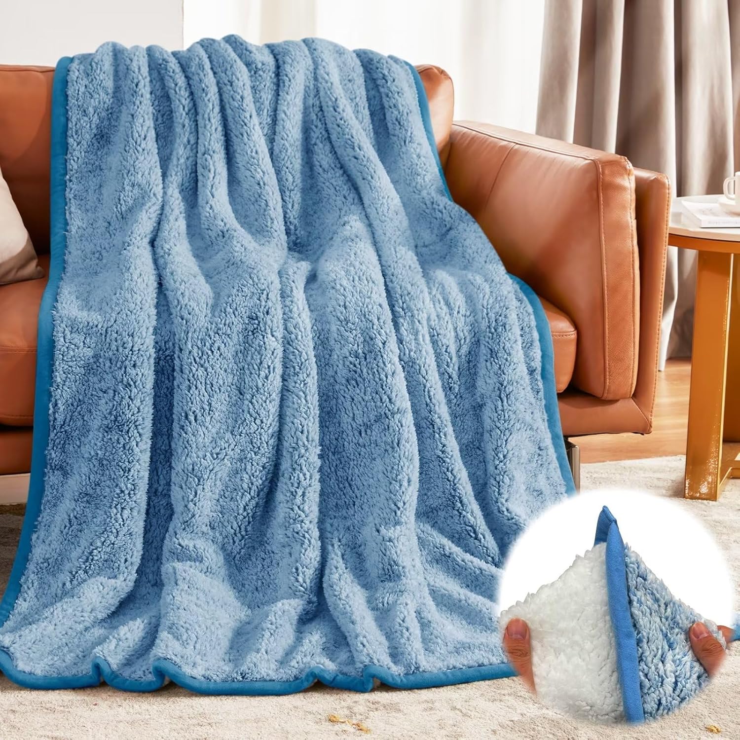 Manta Sherpa de forro polar acogedor, cálida manta de invierno para adultos,...