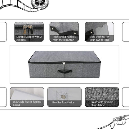 2 cajas de almacenamiento plegables debajo de la cama con forro de soporte de