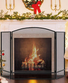 IRONMAX Pantalla para chimenea, plegable, 3 paneles, decorativa, para chimenea...