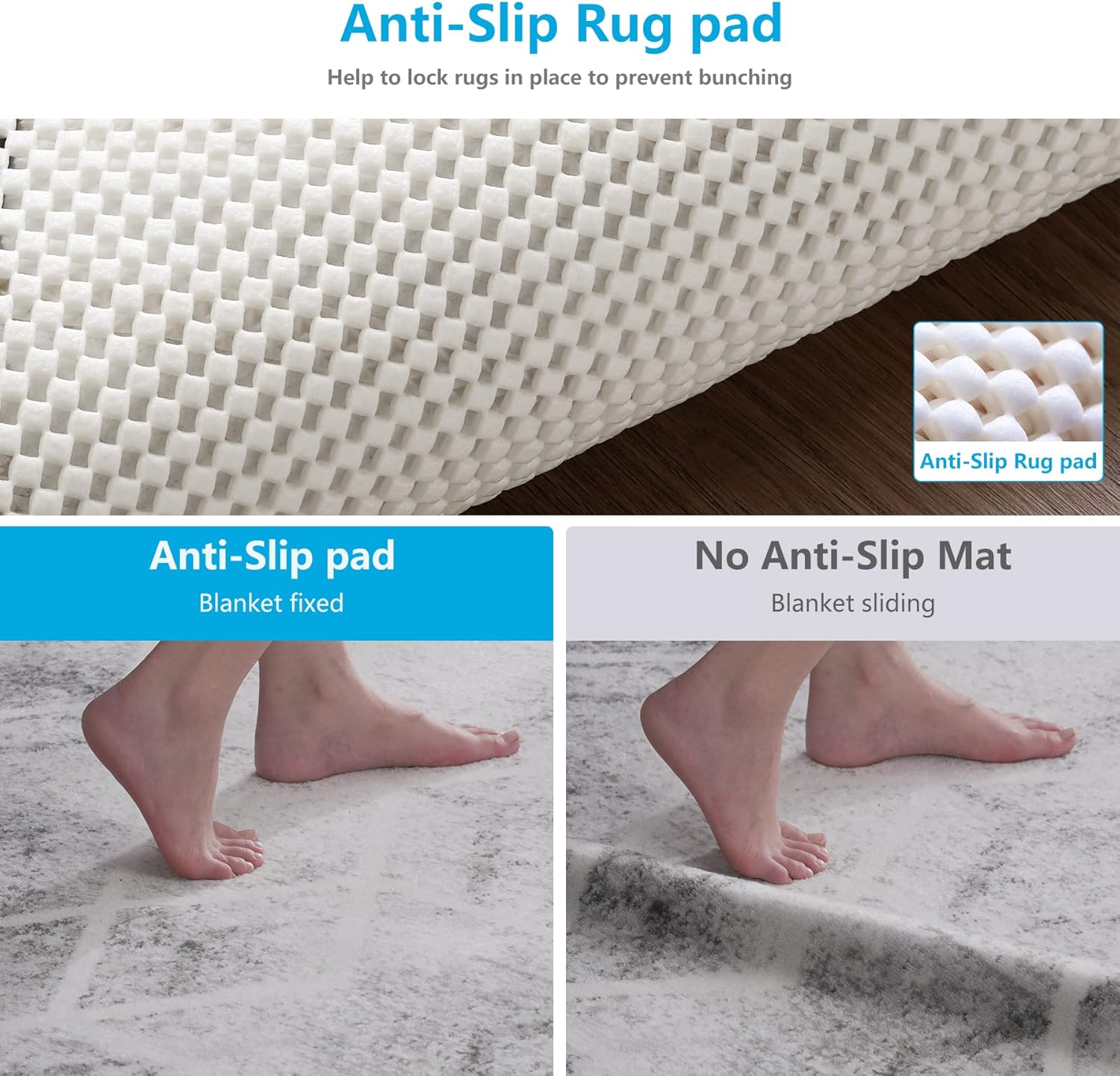 Almohadillas antideslizantes con agarre para alfombra de 2 x 8 pies,