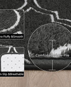 Amearea Alfombra de pasillo de enrejado esponjoso, alfombra geométrica marroquí...
