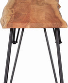 Furniture Sherman Banco de comedor moderno de madera maciza con borde vivo,