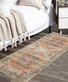Alfombra vintage para entrada, pasillo, lavable a máquina, para interior, con...