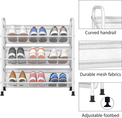 Zapatero de 3 niveles de tela pequeña para almacenamiento de zapatos, estante