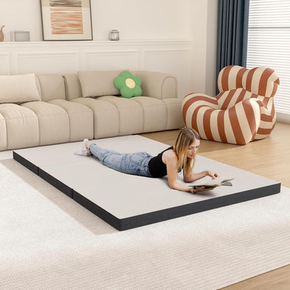 BLKMTY Colchón plegable de 3 pulgadas, colchón de espuma viscoelástica de
