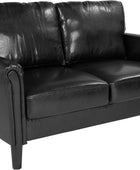Flash Furniture Bari - Sofá biplaza tapizado en LeatherSoft negro