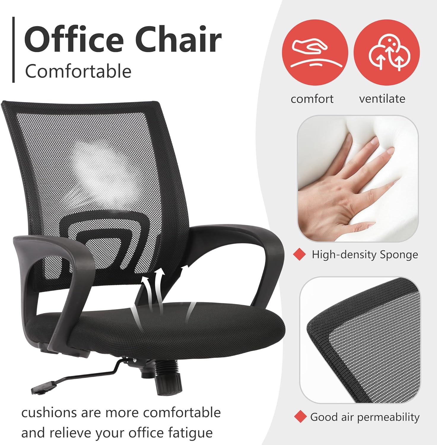 PayLessHere Silla de oficina para computadora, ergonómica, silla de escritorio...