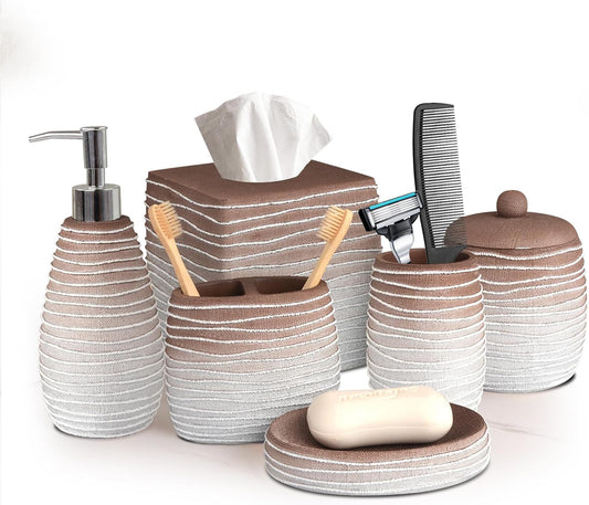 Decozen Accesorios de baño  Juego de 6 piezas para decoración de tocador de...