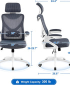 Yaheetech Silla de oficina ergonómica de malla, silla de escritorio con...