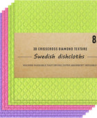 Paños suecos Paquete de 8 toallas de mano reutilizables y absorbentes para