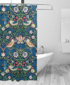 William Morris - Cortina de ducha, diseño de flores vintage en acuarela, juego...