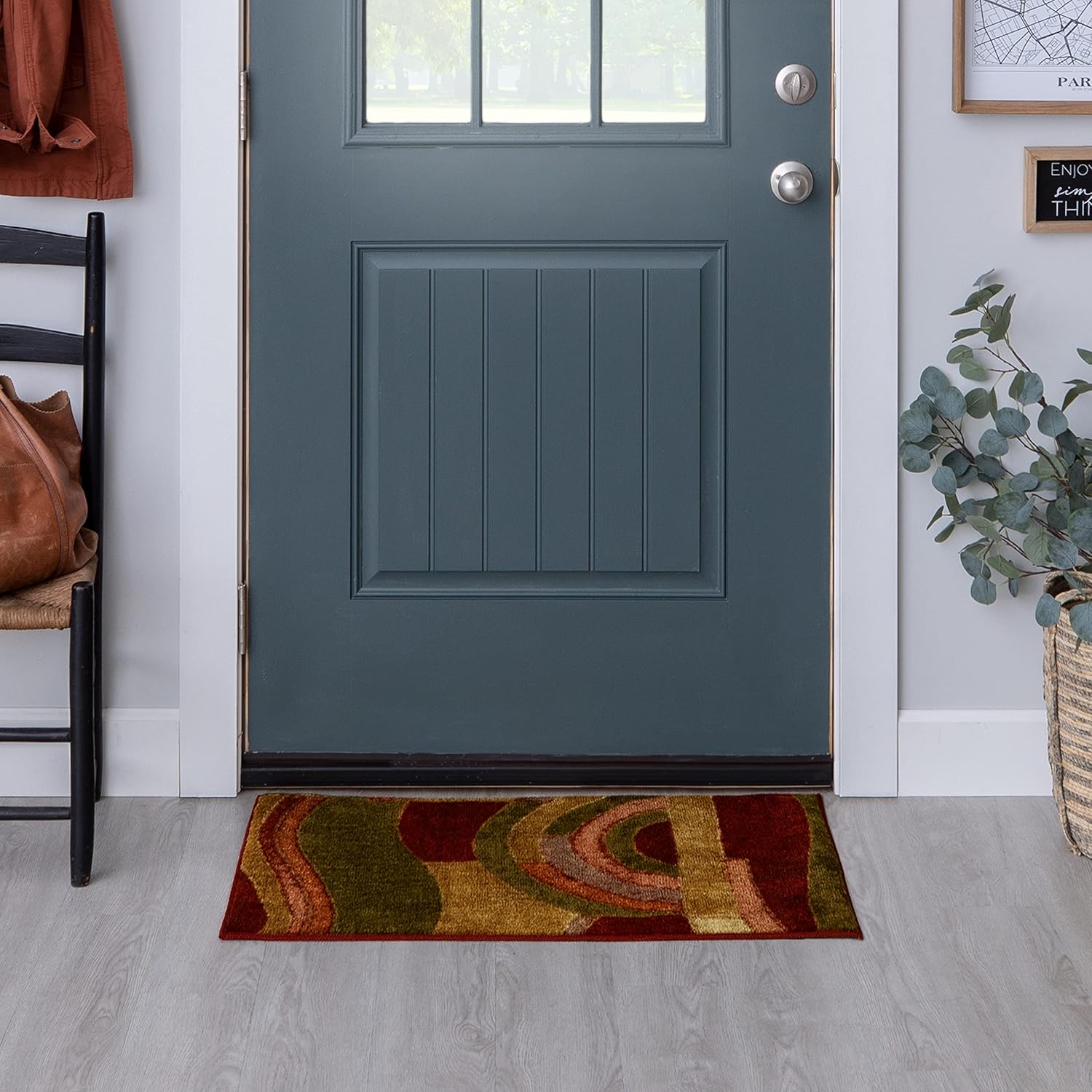 Mohawk Home New Wave Picasso - Alfombra abstracta de vino, 1 pies 8 pulgadas x...
