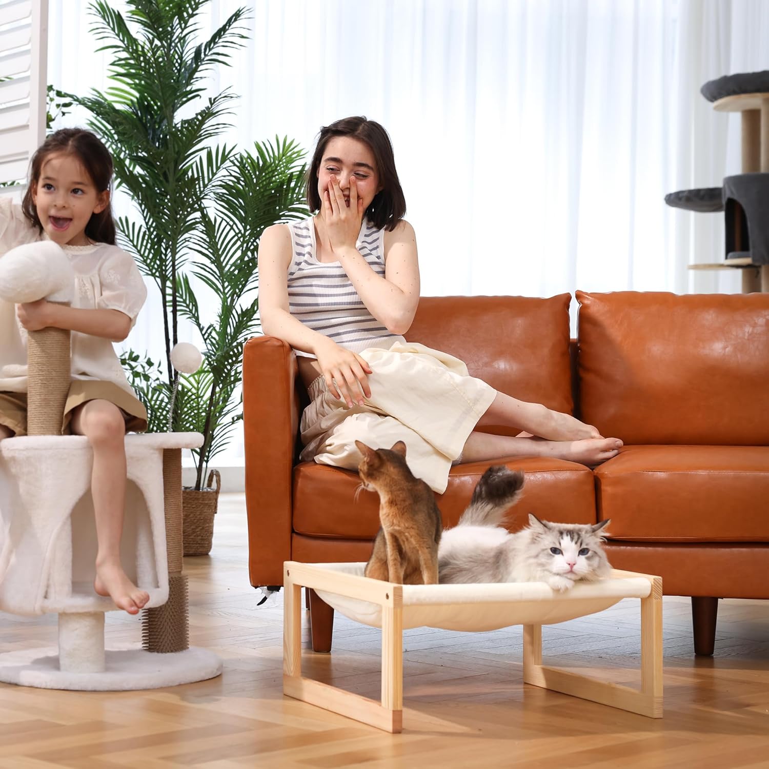 FUKUMARU Cama para gatos, camas de terciopelo de felpa para gatos de interior,...