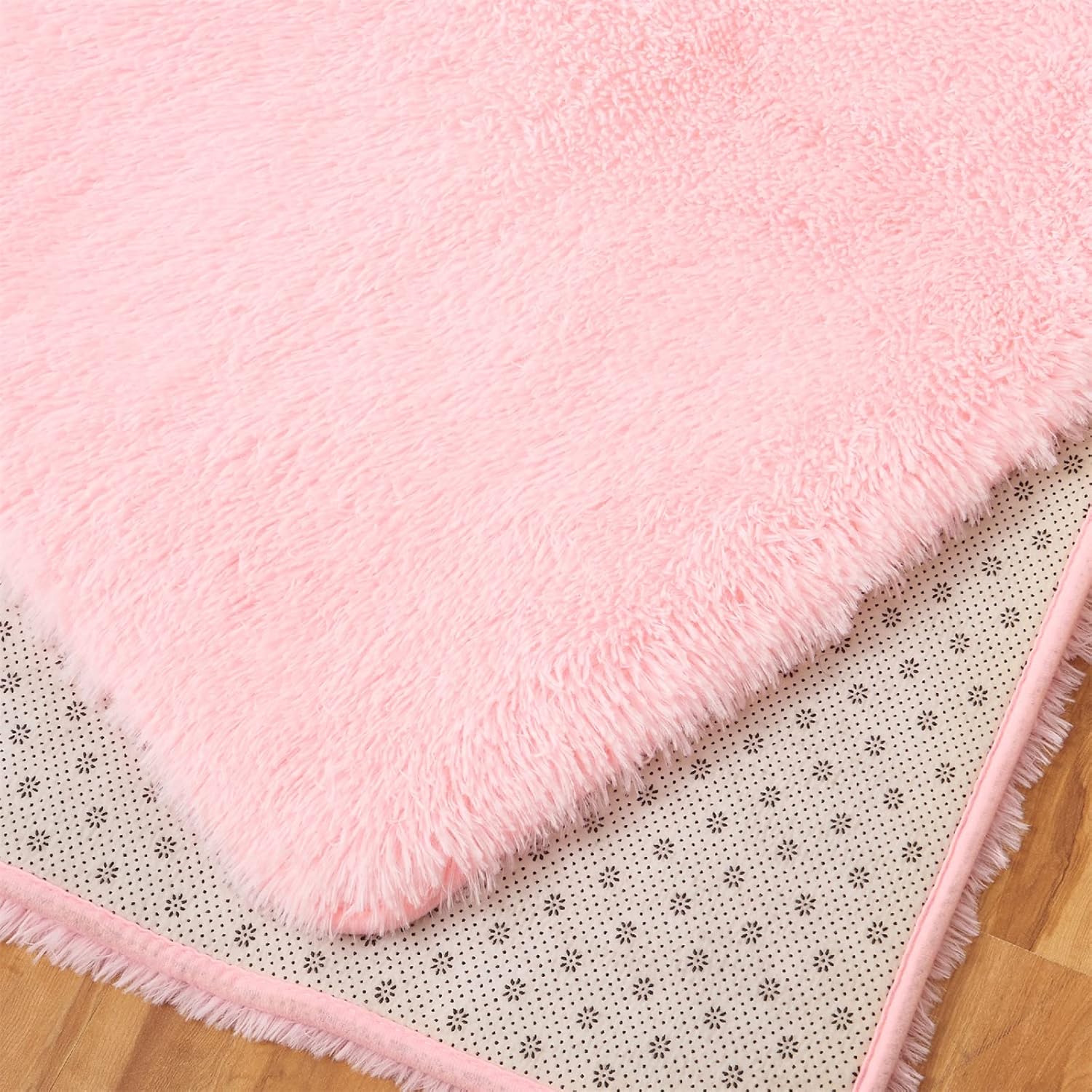 AMTOVO Alfombra peluda para sala de estar, 9 x 12 pulgadas, color rosa, grande,...