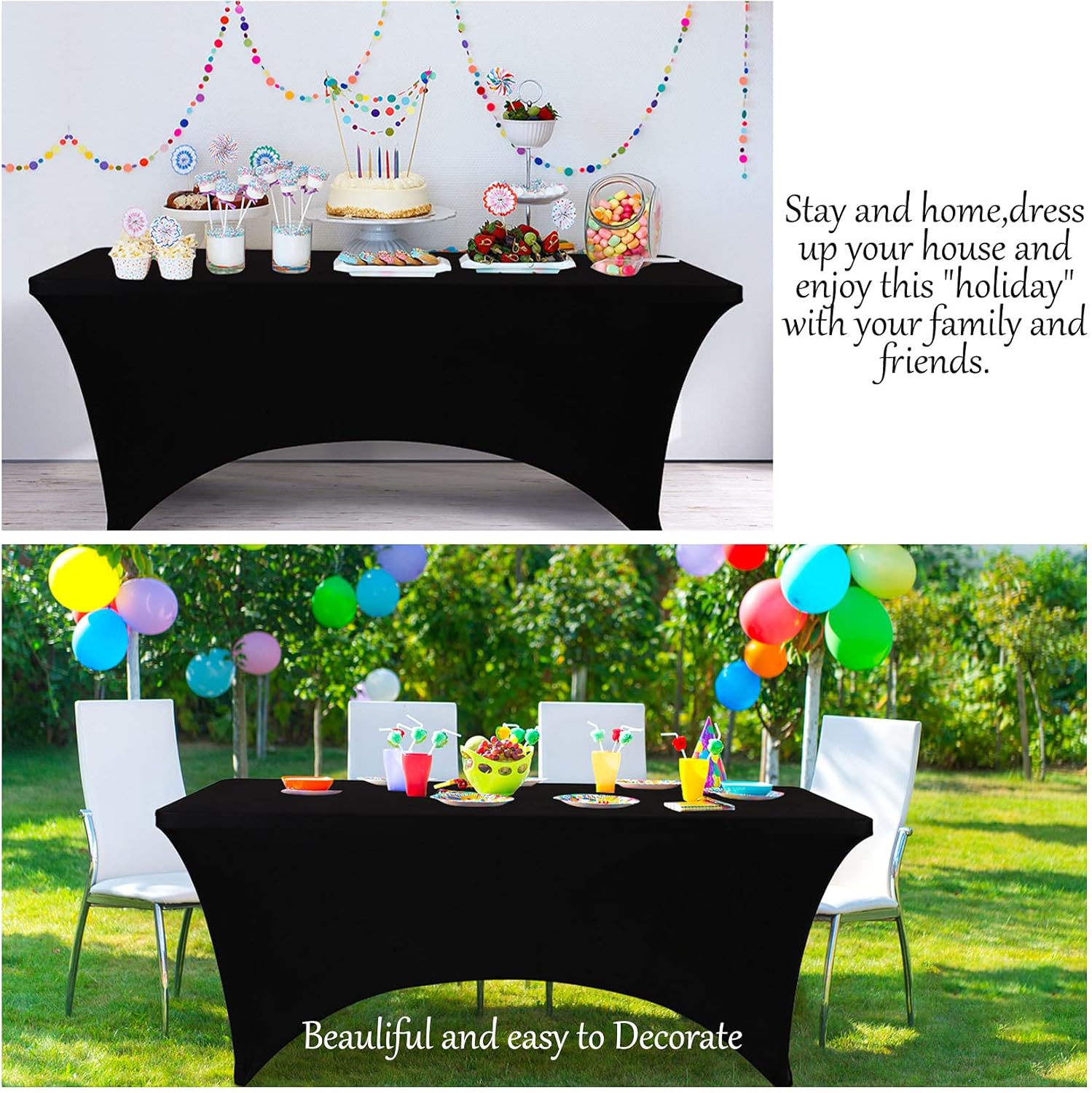 Mantel ajustable para mesas rectangulares, manteles para fiestas, bodas,...