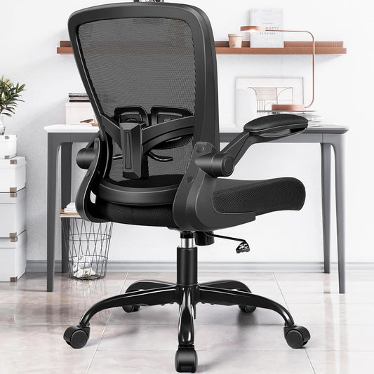 Felixking Silla de oficina, ergonómica de escritorio con altura ajustable y...