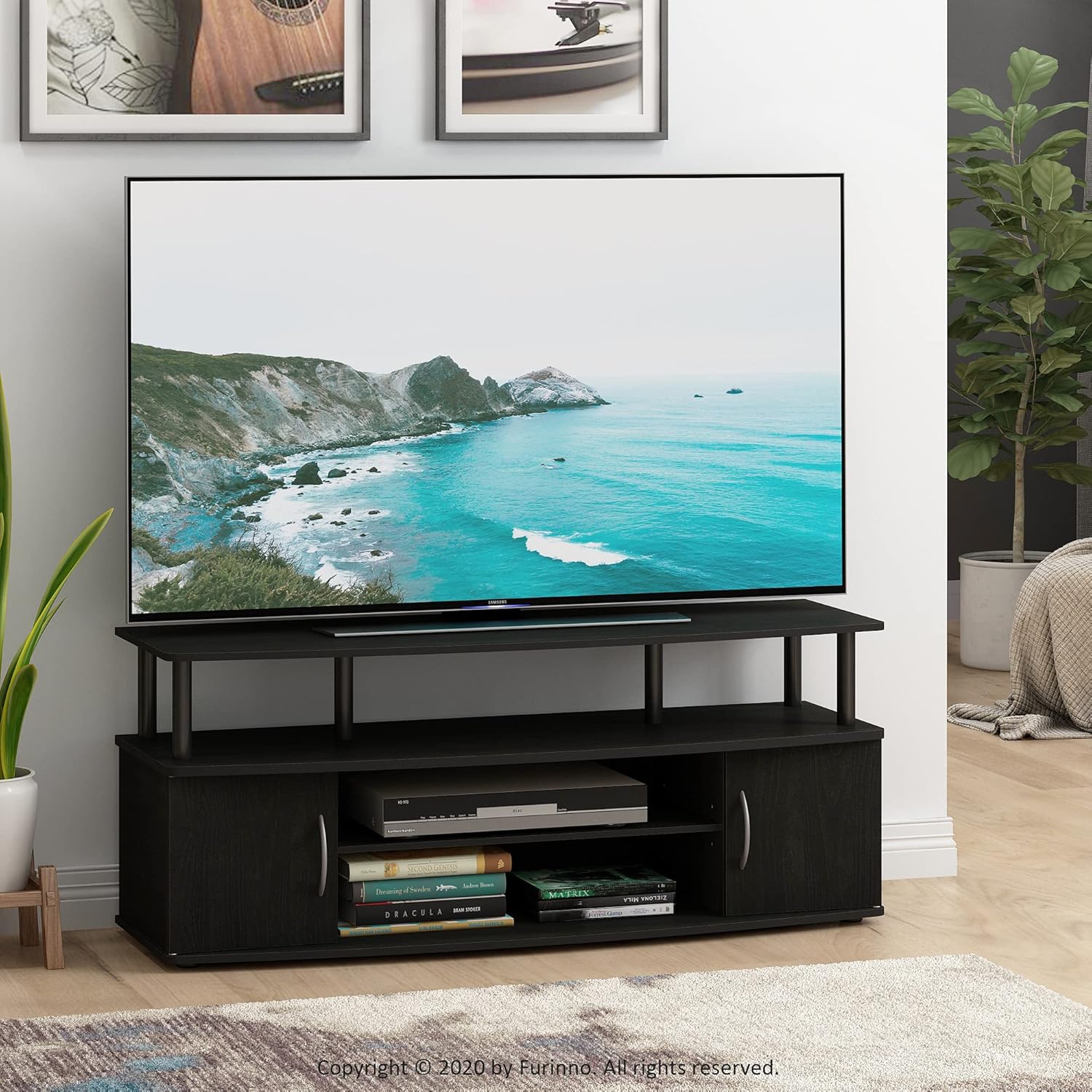 Furinno Jaya - Centro entretenimiento grande para televisor de hasta 55...