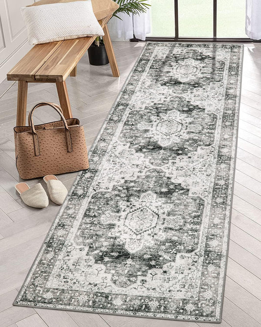 Moynesa Alfombra de pasillo lavable ultrafina  2 pies 6 pulgadas x 8 pies,...